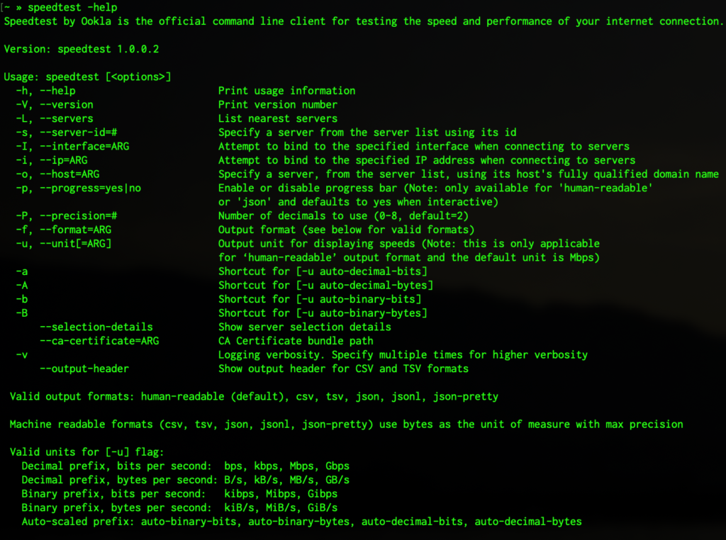 command line bandwidth speed test